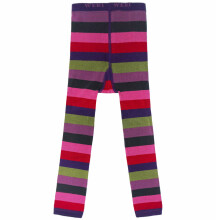 Weri Spezials Leggins for Children Lilac Forest Block Stripes ART.WERI-0497 High quality children's cotton leggings for girls with cute design