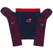 Weri Spezials Детские колготки Truck Navy and Ruby ART.SW-1304 Высококачественные детские хлопковые колготки для мальчиков