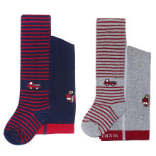 Weri Spezials Детские колготки Truck Navy and Ruby ART.SW-1304 Высококачественные детские хлопковые колготки для мальчиков