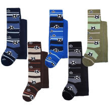 Weri Spezials Bērnu Zeķubikses Football and Stripes Olive ART.WERI-2901 Augstas kvalitātes bērnu kokvilnas Zeķubikses zēniem