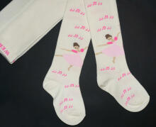 Weri Spezials Детские колготки Ballet Dancer Cream ART.WERI-6033 Высококачественные детские хлопковые колготки для девочек с милым дизайном