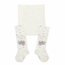 Weri Spezials Children's Tights Star Fairy Cream ART.WERI-6015 High quality children's cotton tights for girls with cute design