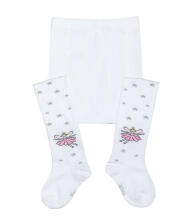 Weri Spezials Детские колготки Star Fairy White ART.WERI-6009 Высококачественные детские хлопковые колготки для девочек с милым дизайном
