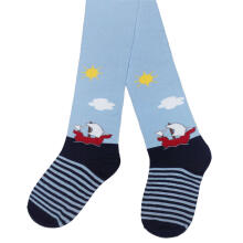 Weri Spezials Детские колготки Ship, Ahoy! Light Blue ART.WERI-8385 Высококачественные детские хлопковые колготки для мальчиков