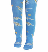 Weri Spezials Children's Tights Dinosaur Medium Blue ART.WERI-8390 High quality children's cotton tights for boys