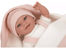 Arias Baby Doll Art.AR60750 Pink  Mazuļu lelle ar sedziņu, 35cm