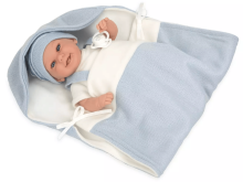 Arias Baby Doll Art.AR60751 Blue  Mazuļu lelle ar sedziņu, 35cm