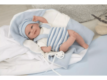 Arias Baby Doll Art.AR60751 Blue  Mazuļu lelle ar sedziņu, 35cm