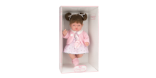 Arias Doll Art.AR60609 Темноволосая кукла в розовом платье, смеющаяся, 28 см.