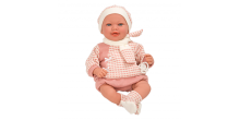 Arias Baby Doll Art.AR65349 Roosates riietes beebinukk, 45cm