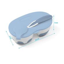 Babyono Art.1067 Blue Galda komplekts Bļoda ar neslīdošu pamatni un karote