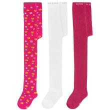 Weri Spezials Детские колготки Marguerite Pink ART.SW-2092 Комплект из трех пар высококачественных детских хлопковых колготок для девочек