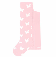 Weri Spezials Children's Tights White Butterflies Light Pink ART.SW-0246 High quality children's cotton tights for gilrs