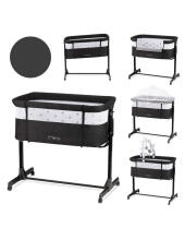 Momi Revo Art.LOZE00021 Black Bērnu gultiņa/šūpulītis 2 in 1