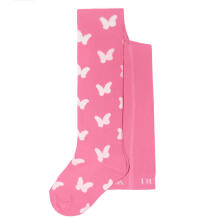 Weri Spezials Children's Tights White Butterflies Deep Pink ART.SW-0260 High quality children's cotton tights for gilrs