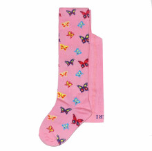 Weri Spezials Children's Tights Colorful Butterflies Dark Pink ART.WERI-1450 High quality children's cotton tights for gilrs