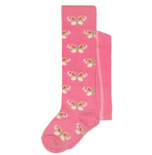 Weri Spezials Children's Tights Pink Butterflies Dark Pink ART.WERI-6090 High quality children's cotton tights for gilrs