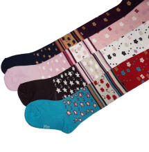 Weri Spezials Children's Tights Pattern Mix Burgundy and Navy ART.WERI-4293 High quality children's cotton tights for gilrs