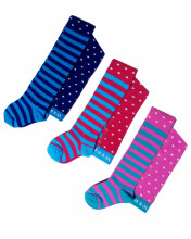 Weri Spezials Children's Tights Dots and Stripes Ink Blue ART.SW-0969 High quality children's cotton tights for gilrs