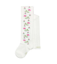 Weri Spezials Children's Tights Rose Branches Cream ART.WERI-2418 High quality children's cotton tights for gilrs