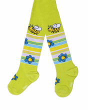 Weri Spezials Children's Tights Little Bee Lime Green ART.SW-1794 High quality children's cotton tights for gilrs