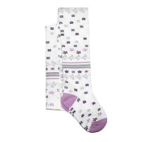 Weri Spezials Bērnu Zeķubikses Lilac Flowers Cream ART.WERI-1740 Augstas kvalitātes bērnu kokvilnas Zeķubikses meitenēm
