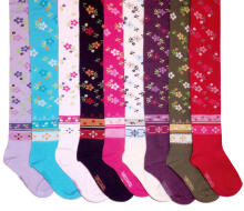 Weri Spezials Children's Tights Etno Turquoise ART.WERI-0137 High quality children's cotton tights for gilrs
