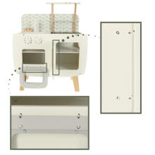 Ikonka Wooden Kitchen MDF Lulilo Retro Art.KX4635 Children's wooden kitchen with accessories
