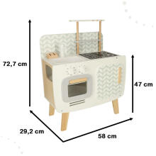 Ikonka Wooden Kitchen MDF Lulilo Retro Art.KX4635 Children's wooden kitchen with accessories