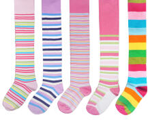 Weri Spezials Детские колготки Colorful Stripes Light Pink and Turquoise ART.WERI-6171 Высококачественные детские хлопковые колготки для девочек