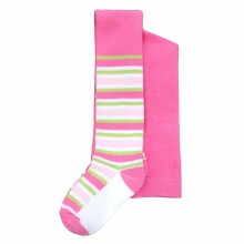 Weri Spezials Детские колготки Green Stripes Dark Pink ART.WERI-6163 Высококачественные детские хлопковые колготки для девочек