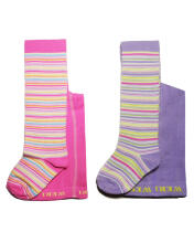 Weri Spezials Детские колготки Colorful Stripes Dark Pink ART.SW-0200 Высококачественные детские хлопковые колготки для девочек