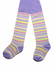 Weri Spezials Children's Tights Colorful Stripes Lilac ART.SW-0191 High quality children's cotton tights for girls