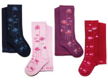 Weri Spezials Children's Tights Elegant Flowers Light Pink ART.WERI-2183 High quality children's cotton tights for gilrs