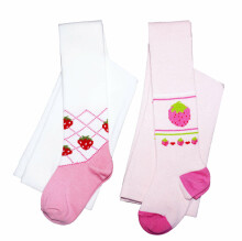 Weri Spezials Children's Tights Big Strawberry Light Pink ART.WERI-5676 High quality children's cotton tights for gilrs