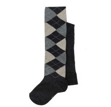 Weri Spezials Children's Tights Jacquard Dark Grey and Beige ART.WERI-0176 High quality children's cotton tights for kids