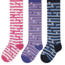 Weri Spezials Детские колготки Hearts and Stripes Navy ART.WERI-2611 Высококачественные детские хлопковые колготки для девочек