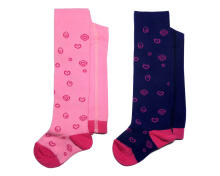 Weri Spezials Детские колготки Hearts and Swirls Light and Dark Pink ART.WERI-4823 Высококачественные детские хлопковые колготки для девочек