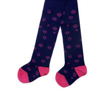 Weri Spezials Bērnu Zeķubikses Hearts and Swirls Ink Blue and Dark Pink ART.WERI-4829 Augstas kvalitātes bērnu kokvilnas Zeķubikses meitenēm