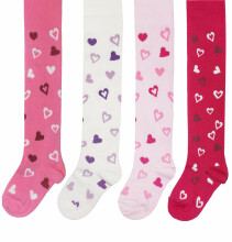 Weri Spezials Children's Tights Hearts Pink ART.WERI-2199 High quality children's cotton tights for girls