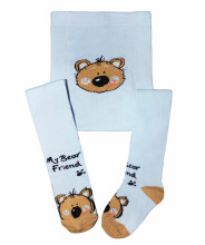 Weri Spezials Children's Tights My Bear Friend Light Blue ART.WERI-8027 High quality children's cotton tights for kids