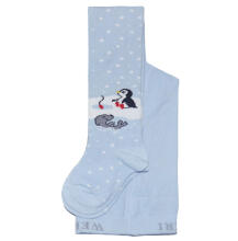 Weri Spezials Children's Tights Penguin and Friends Light Blue ART.WERI-7703 High quality children's cotton tights for kids