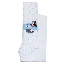 Weri Spezials Детские колготки Penguin and Friends White ART.WERI-7699 Высококачественные детские хлопковые колготки для детей