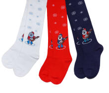 Weri Spezials Детские колготки Santa Claus White ART.WERI-0615 Высококачественные детские хлопковые колготки для детей