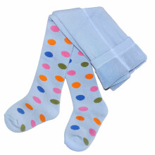 Weri Spezials Children's Tights Colorful Dots Light Blue ART.WERI-0430 High quality children's warm plush cotton tights for boys