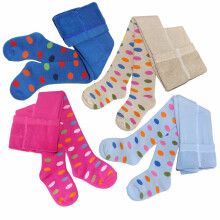 Weri Spezials Children's Tights Colorful Dots Hudson ART.WERI-0409 High quality children's warm plush cotton tights for boys