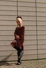 Kroeno Velvet Charm Art.MIK047K Brown Бархатное платье для девочек
