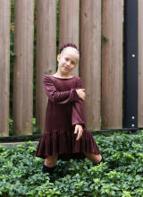 Kroeno Velvet Charm Art.MIK047K Brown Бархатное платье для девочек