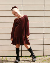 Kroeno Velvet Charm Art.MIK047K Brown Бархатное платье для девочек