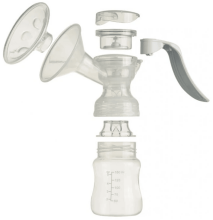 Akuku Easy A0306 White Komplekts Manuālais piena pumpis / laktators ar silikona uzgali un piederumiem